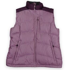 EMS Eastern Mountain Sports Down Puffer Vest Womens Medium Mauve ColorBlock